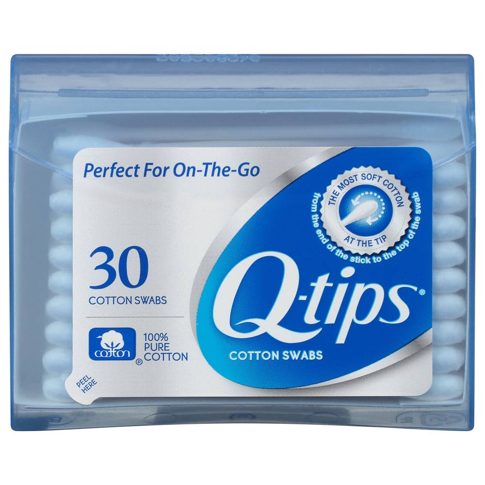 Q-tips Cotton Swabs Travel Pack, White (30ct)