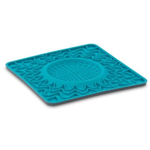 MESSY MUTTS BLUE SILICONE THERAPEUTIC LICKING BOWL MAT 10 X 10