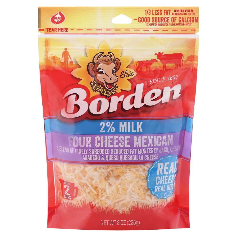 Borden 2% Milk Mexican Four Cheese Blend (8 oz)