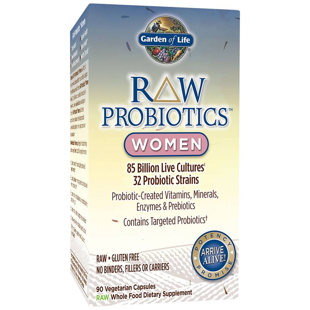 Raw Probiotics Women – 85 Billion Cfus (90 Vegetarian Capsules)