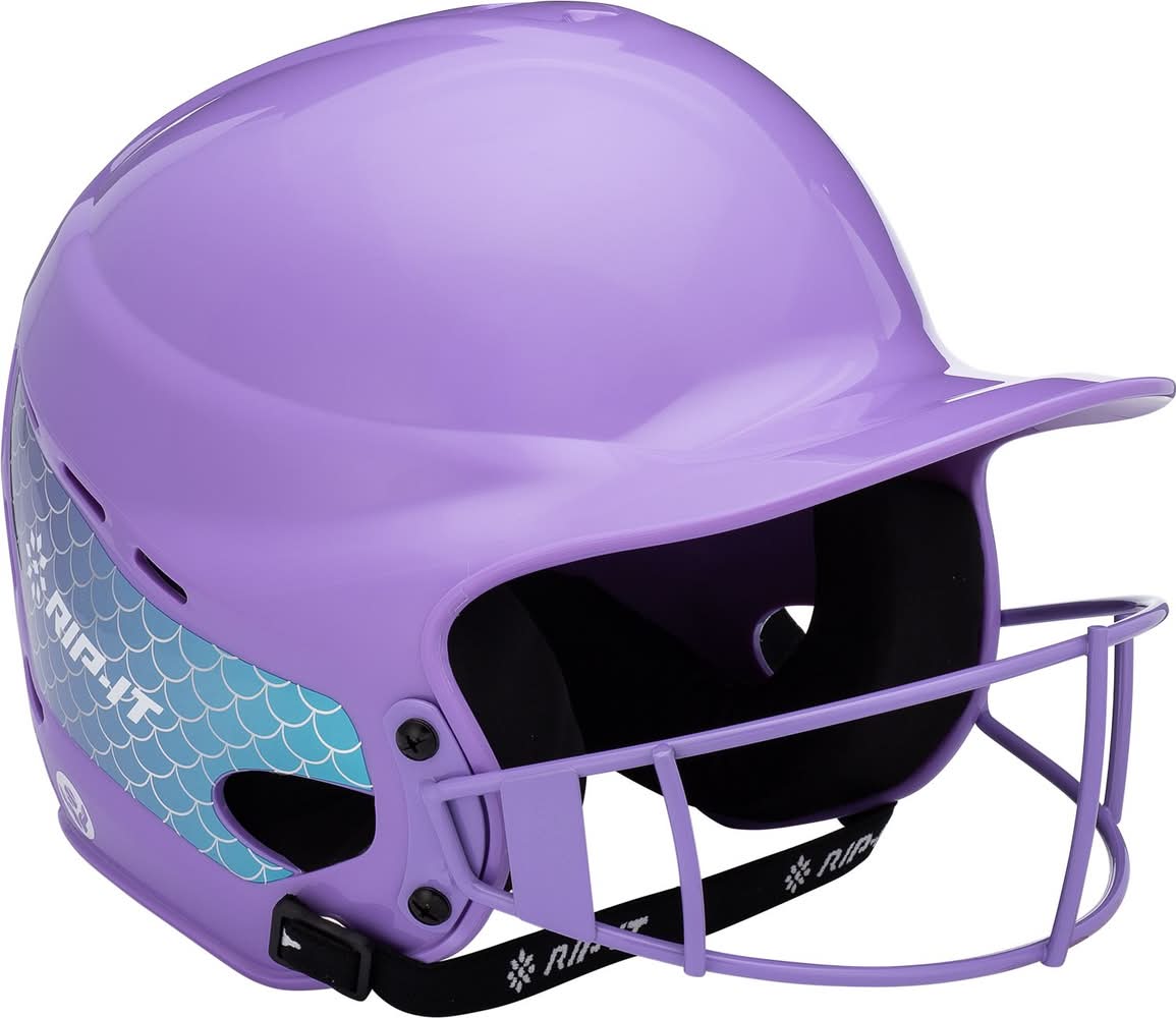 RIP-IT Girls' Emma Collection 'Play Ball' Softball Batting Helmet (Lavender, One Size)