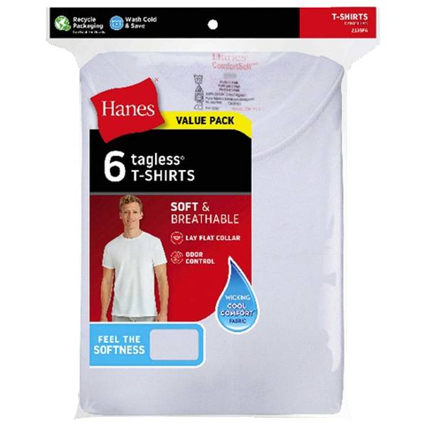 Hanes Men's Crew Neck T-Shirts (3x-large/white)