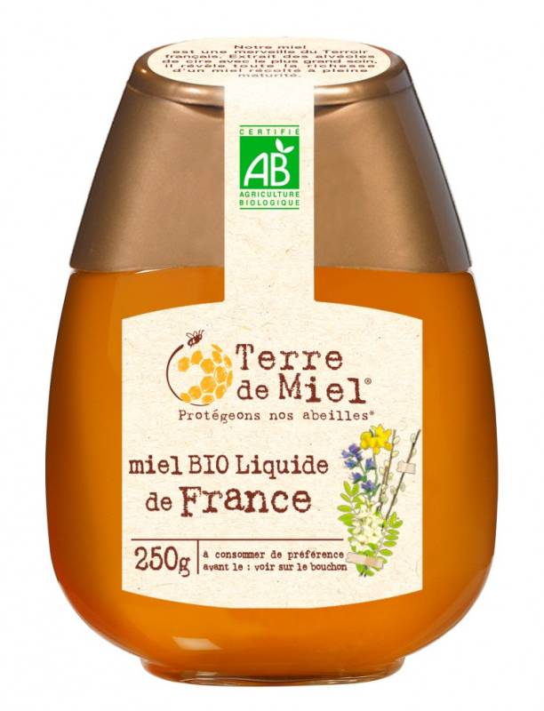 Terre de Miel - Miel liquide toutes fleurs bio (250g)