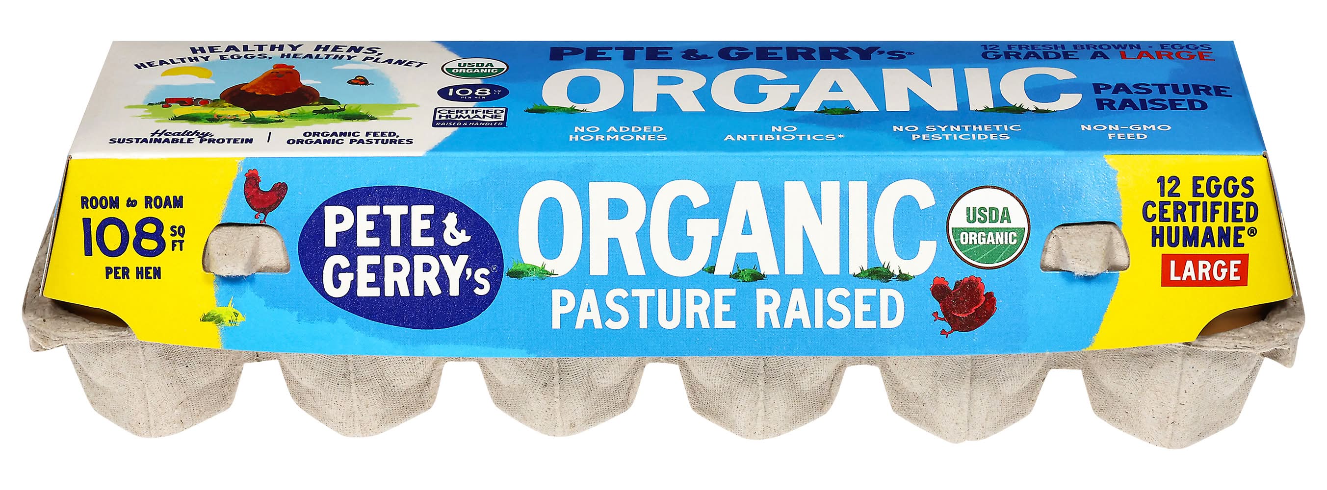 Pete & Gerry's Pasture Raised Grade a Brown Eggs, L (24 oz, 12 ct)