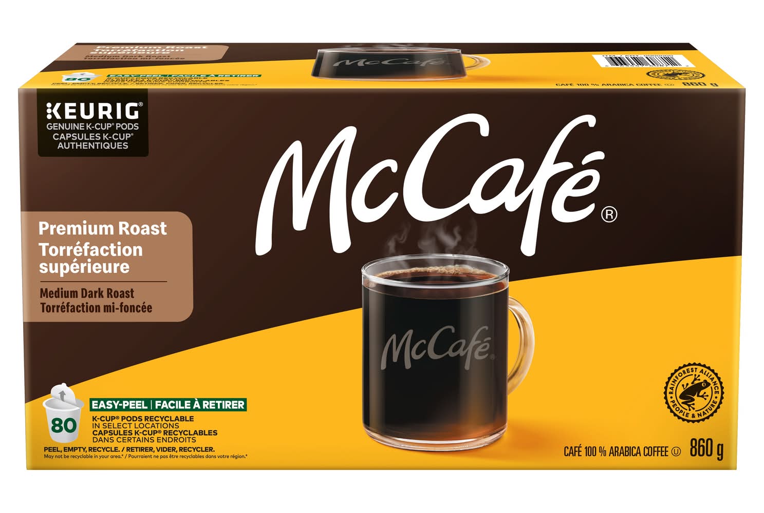 Mccafé - Café À Torréfaction Supérieur Mi-Noir 80 Capsules K-Cup / Mccafé Premium Roast Medium Coffee K-Cup Pods, Pack Of 80
