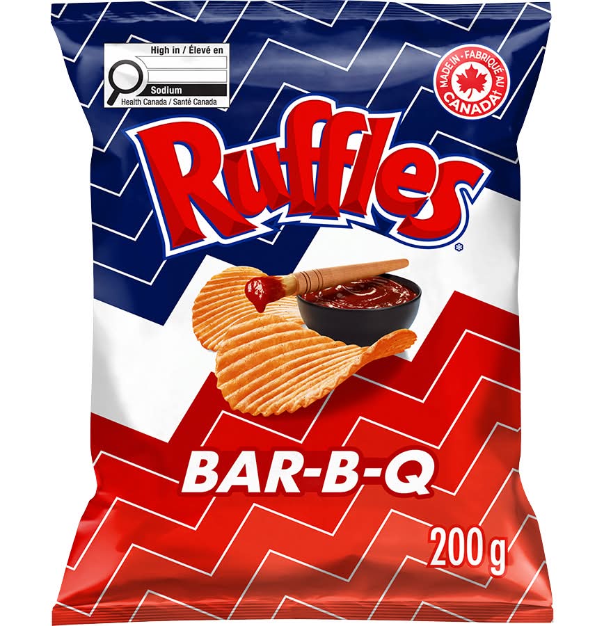 Ruffles chips assaisonnées - flavored potato chips (bbq)