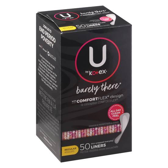 U By Kotex Barely There Regular Thin Liners (50 ct)