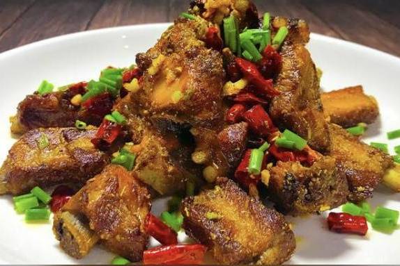 Pork ribs with cumin and sizzling Hot spice 孜然猪排