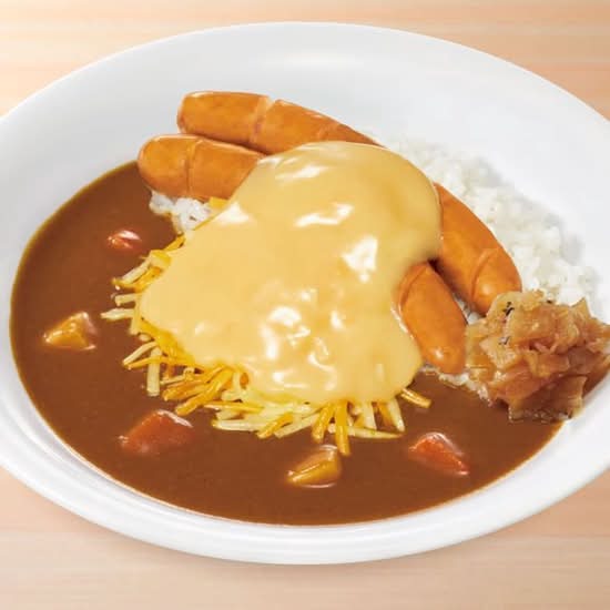 【チーズインハンバーグ付】  チーズソーセージカレー Pork Curry Rice w/ Sausage & Cheese