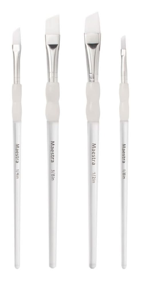 4-Piece Angled Artist Paint Brush Set