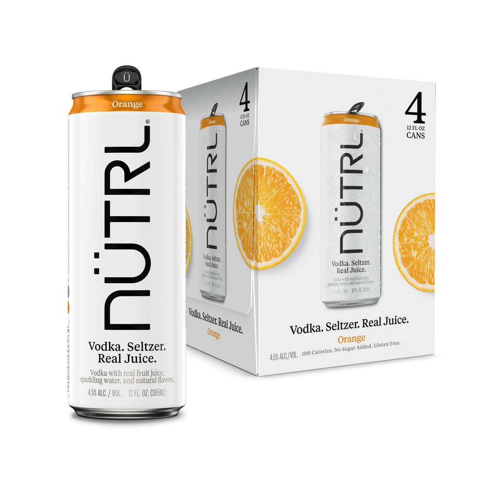 Nütrl Vodka Seltzer Orange (4x 12oz cans)