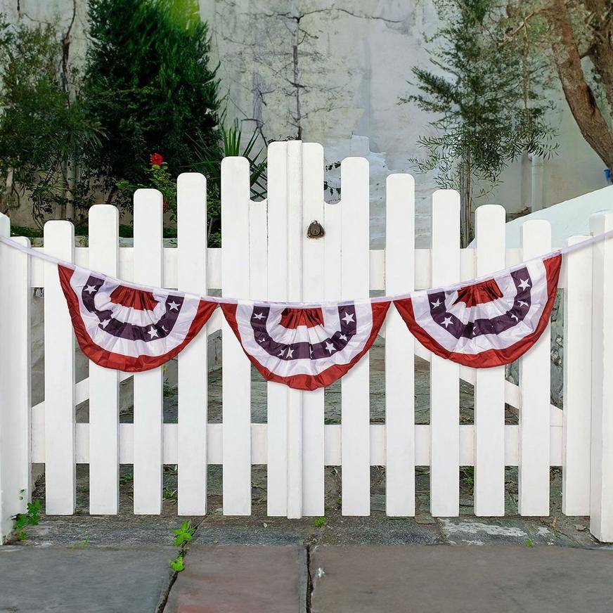 Patriotic Bunting Fabric Garland, 6ft x 1ft