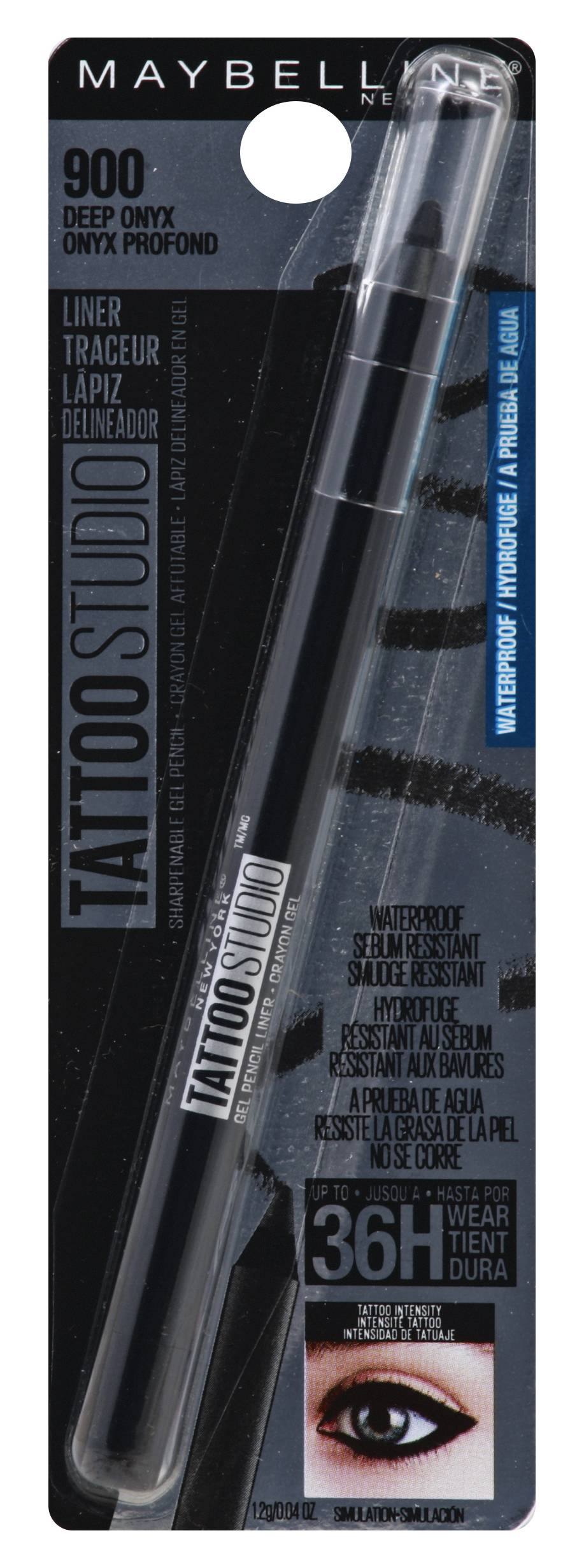 Maybelline Tattoo Studio Waterproof Liner, 900 Deep Onyx (0.1 oz)