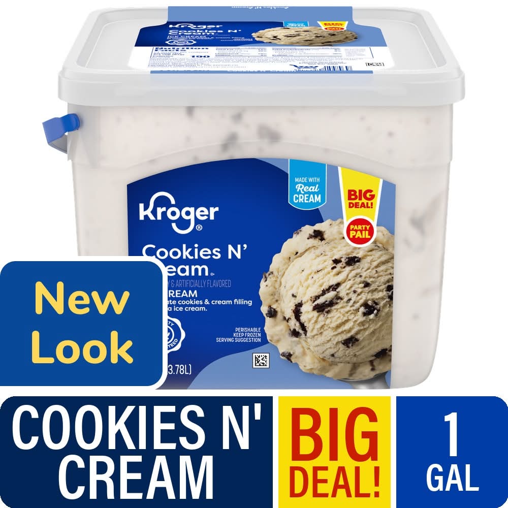 Kroger Flavored Ice Cream, Cookies N' Cream (1 gal)