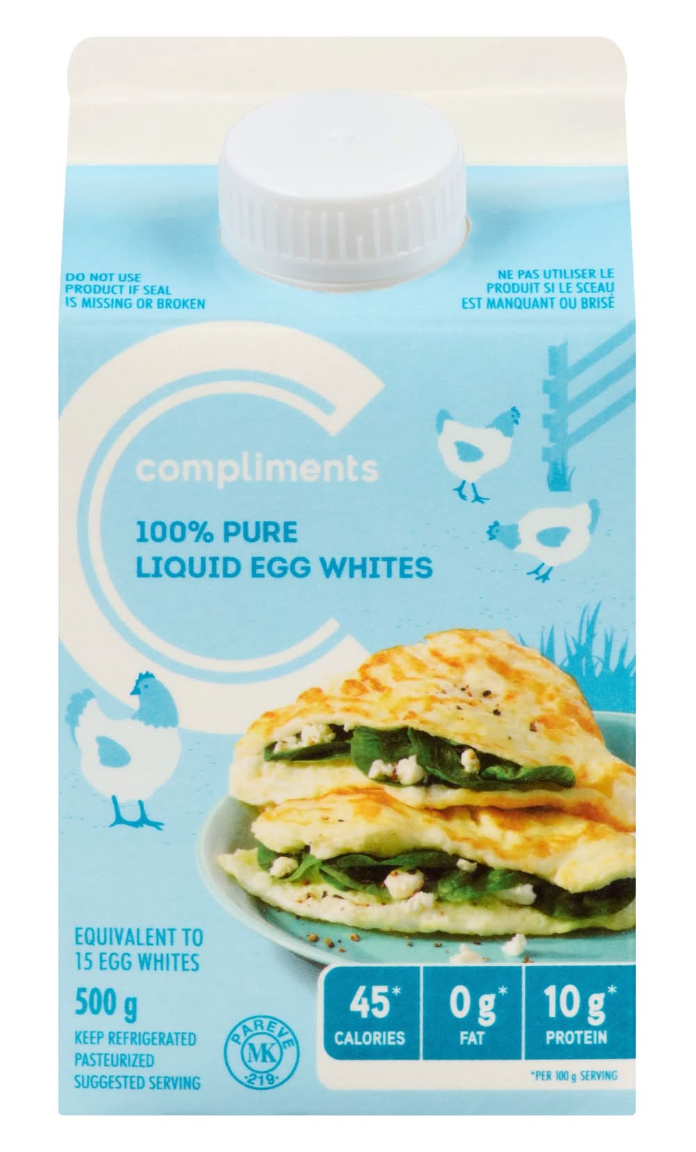 Compliments 100% Pure Liquid Egg Whites (500 g)