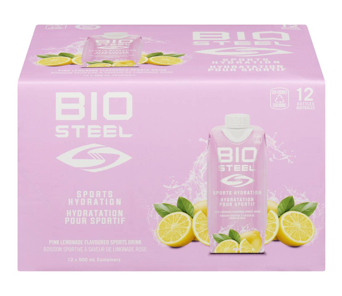 BioSteel Sports Hydration Drink, Pink Lemonade (12 x 500 ml)