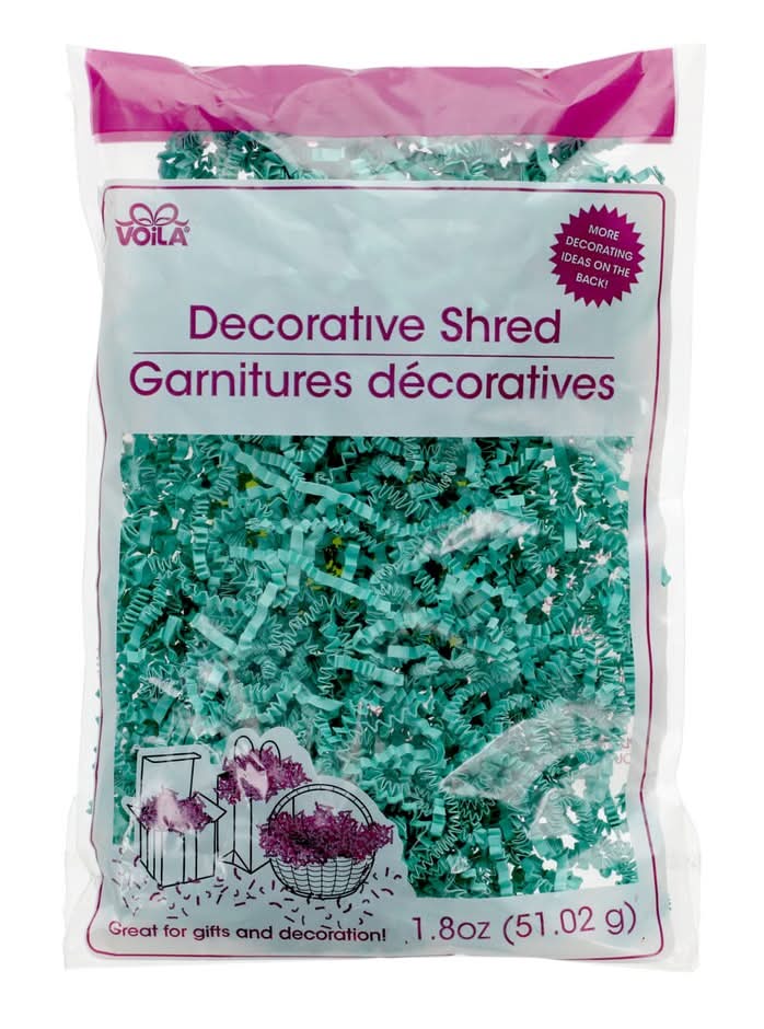 Voila Crinkle Cut Decorative Paper Shreds Bags, Turquoise (1.8 oz)