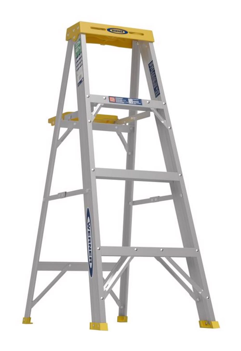 Werner 4 Ft. H Aluminum Step Ladder Type Ii 225 Lb. Capacity