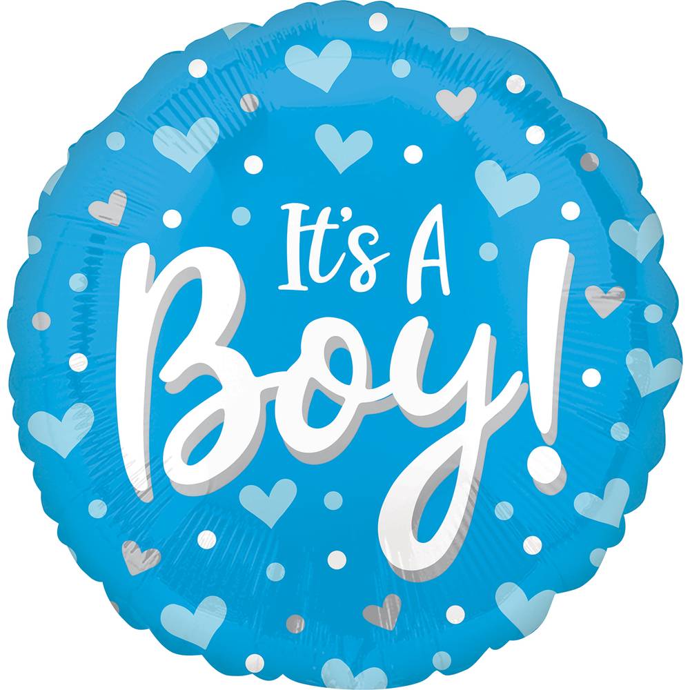 Dierbergs Flowers & Gifts Baby Boy Hearts & Dots Balloon (1 ea)