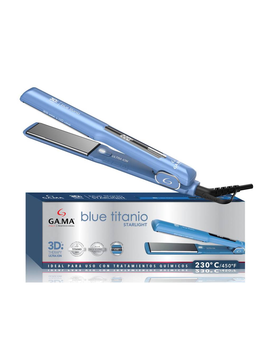 Gama alisador de pelo starlight 3d blue titanio