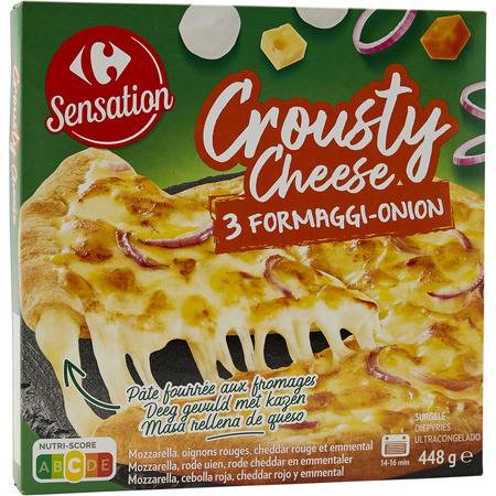 Pizza Crousty Cheese 3 fromages CARREFOUR SENSATION - la boite de 450g