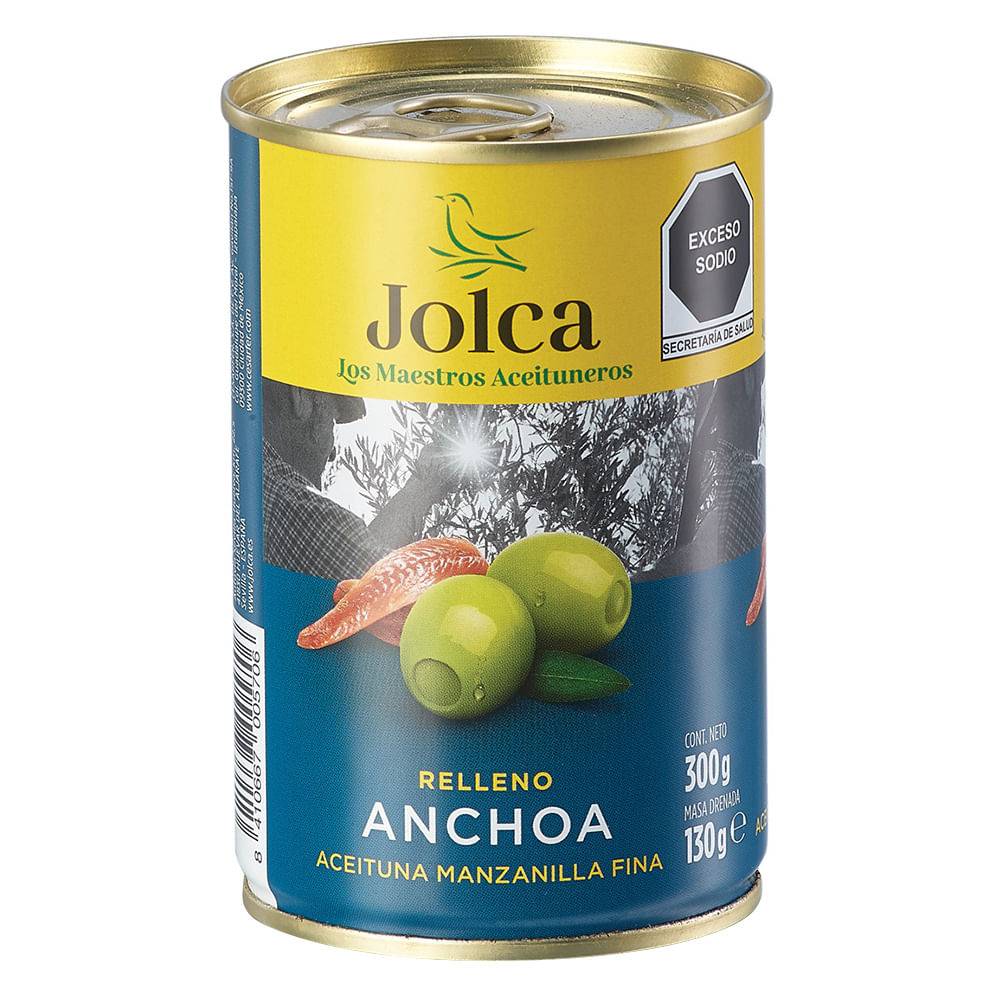 Jolca aceitunas verdes rellenas de anchoas (lata 300 g)