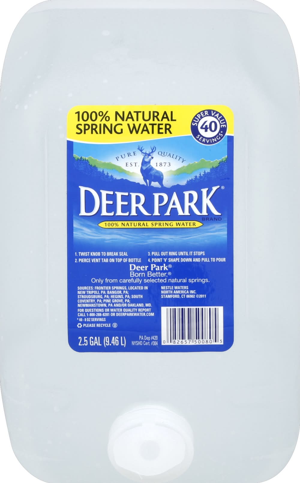 Deer Park 100% Natural Spring Water (2.5 gal)