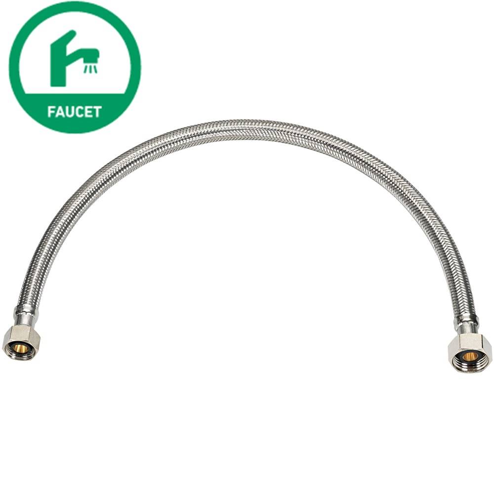 RELIABILT 1/2-in compression x 1/2-in FIP x 20-in Braided Stainless Steel Flexible Faucet Supply Line | 7223-20-12-2-RB