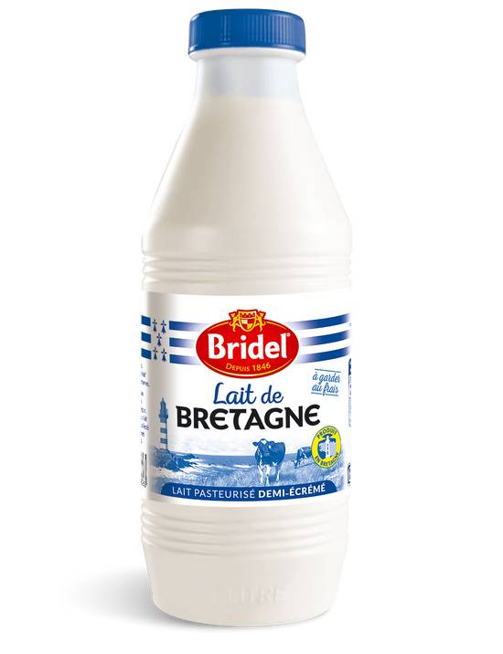 Bridel - Lait frais demi-écrémé pasteurisé de bretagne (1 L)