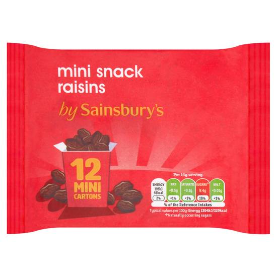 Sainsbury's Mini Snack Raisins 12x14g