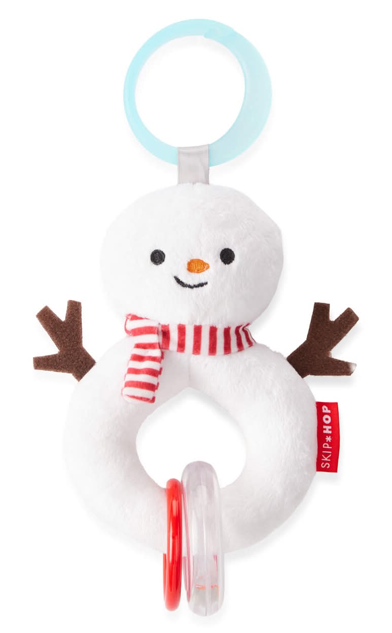Snowman Baby Rattle Toy - White - One Size