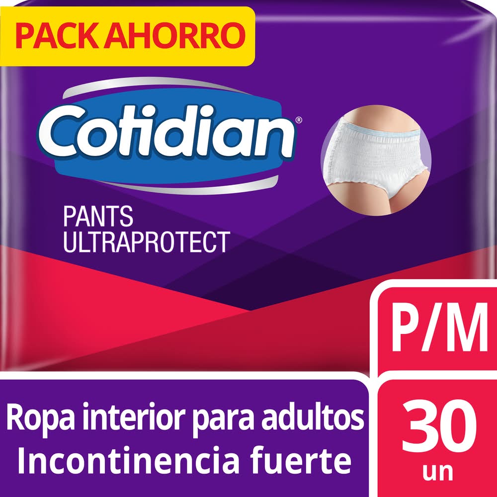 Cotidian · Pants ultraprotect ropa interior desechable para adultos - P/M (30 un)