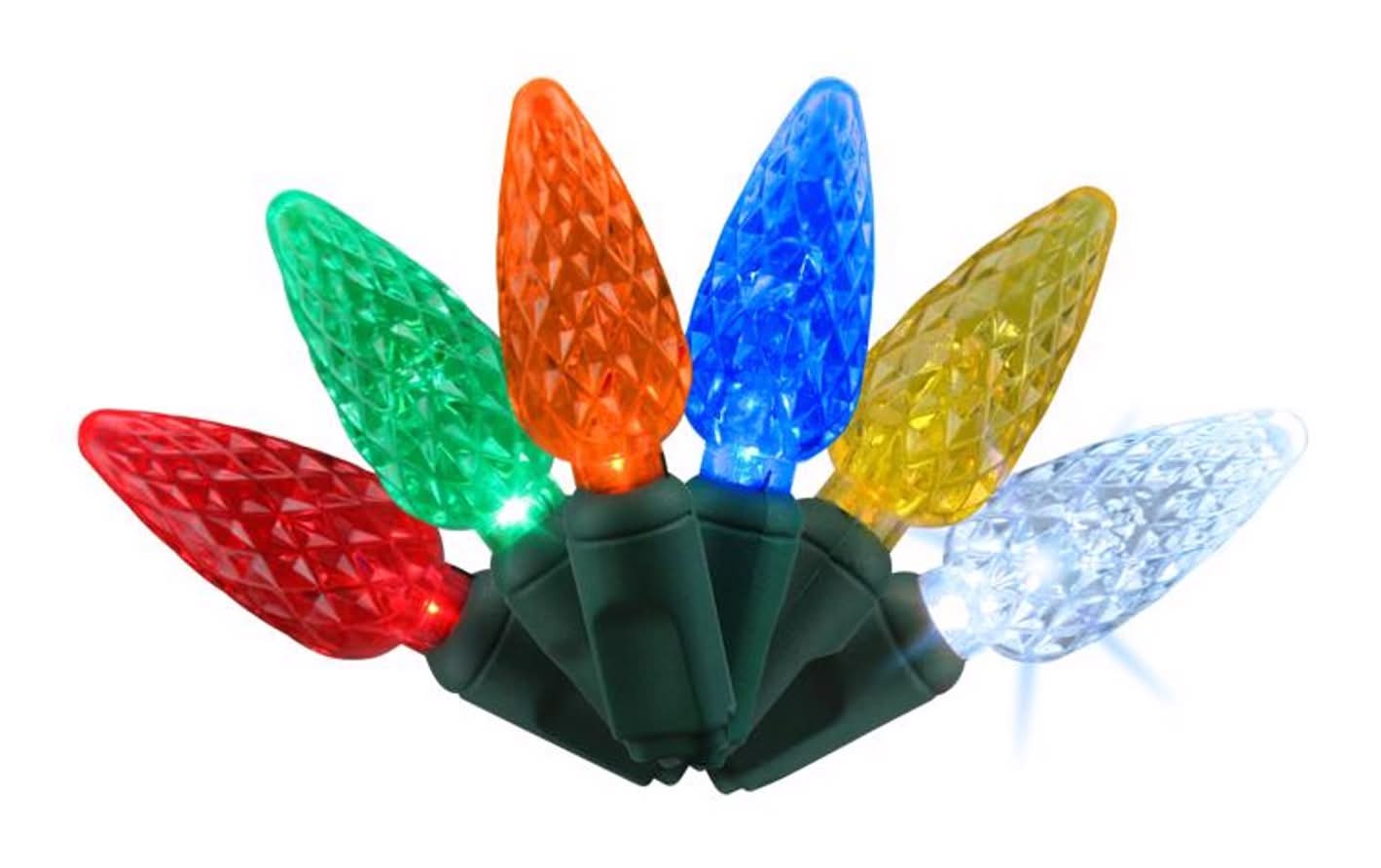 Celebrations Platinum Led C6 Multicolored 50 Ct String Christmas Lights 25 Ft.