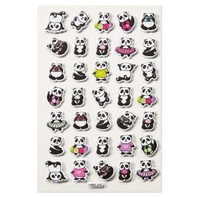 35ct Cute Panda Puffy Stickers