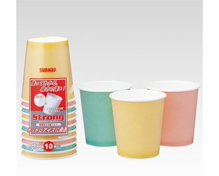 サンナップ　ストロングカップ　カラーアソート　250ml　10個入　J-555