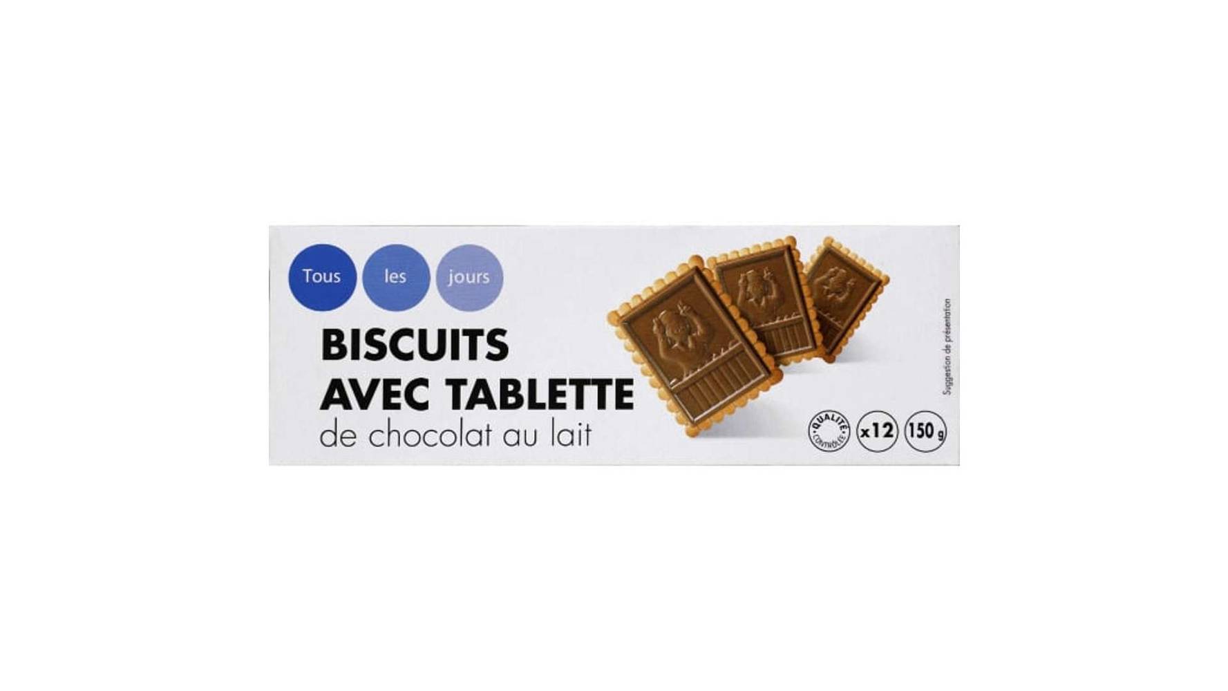 Monoprix - Biscuits avec tablette de chocolat au lait (12)