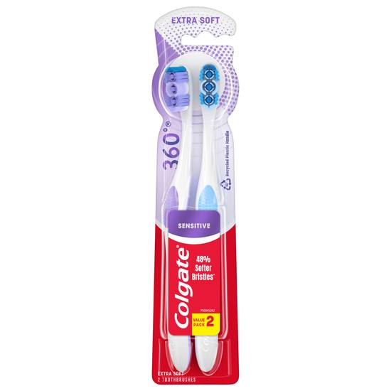 Colgate Value pack 360 Sensitive Extra Soft Toothbrushes (2 ct)