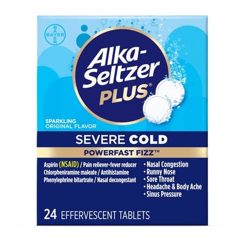 Alka-Seltzer Plus Powerfast Fizz Severe Cold Sparkling Original