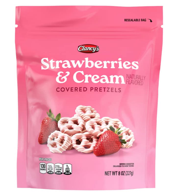 Clancy's Covered Pretzels, Strawberries & Cream (8 oz)