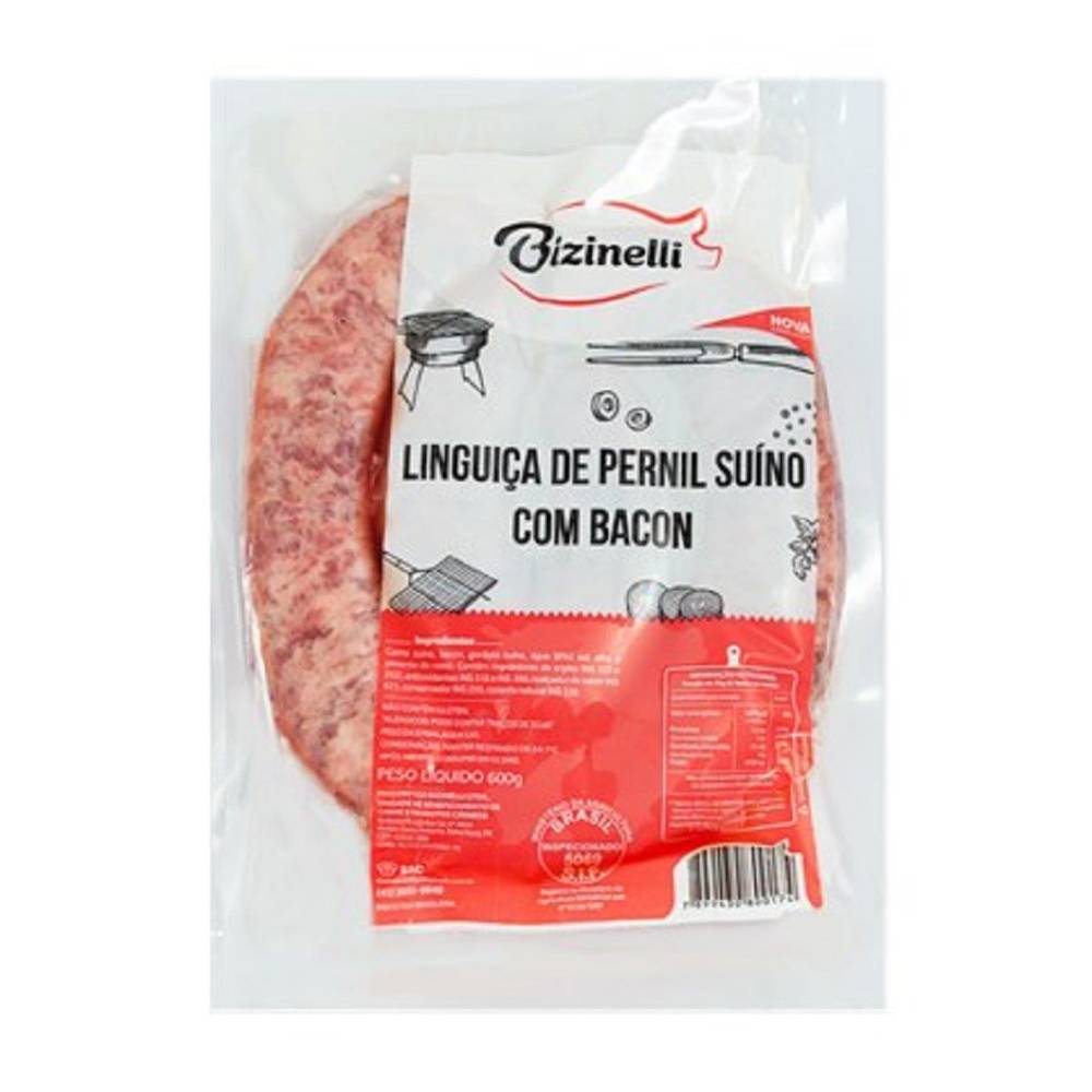 Bizinelli linguiça de pernil suíno e bacon (600g)