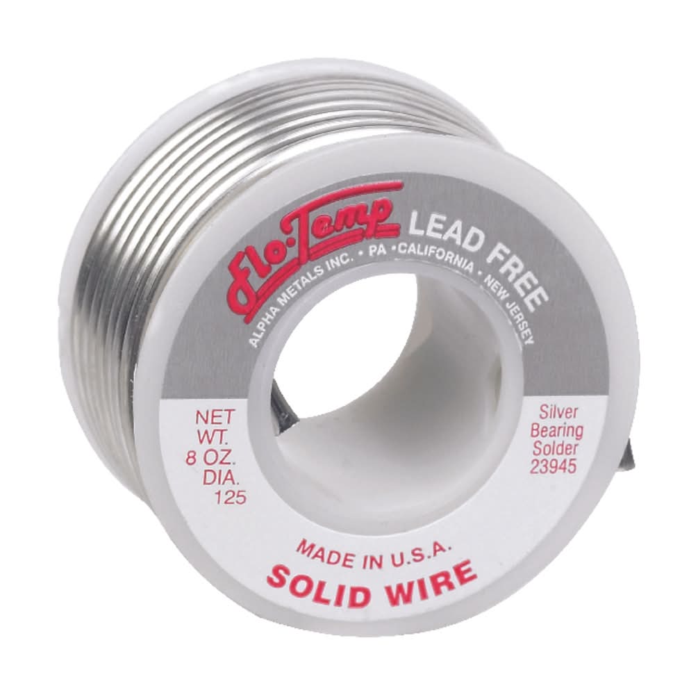 Alpha Fry 8 Oz Lead-Free Solid Wire Solder 0.125 In. D Silver-Bearing Alloy 1 Pc