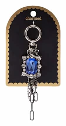 Charmed Blue Gem Cluster Key Ring Blue
