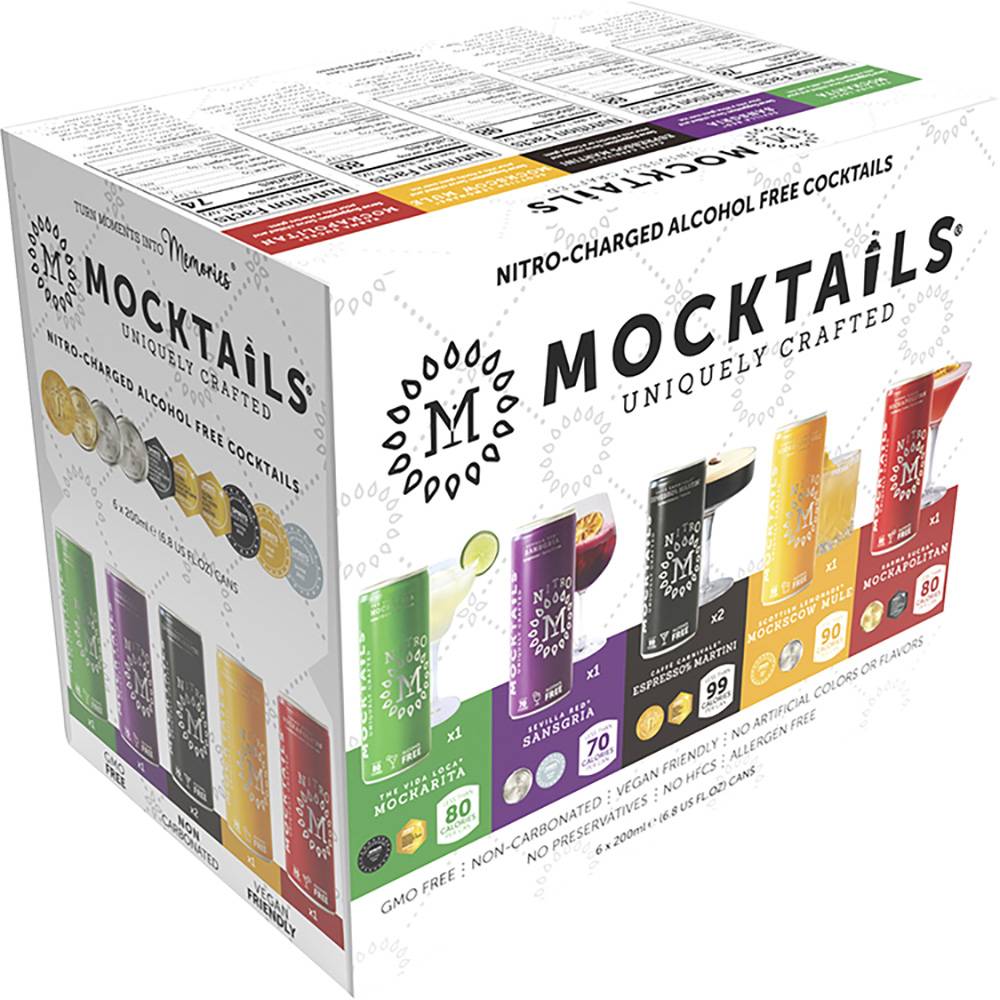 Mocktails Nitro-Charged Alcohol Free Cocktails (6 x 6.8 fl oz)