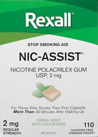 Rexall Nic-Assist Gum Fresh Mint mg (110 units)