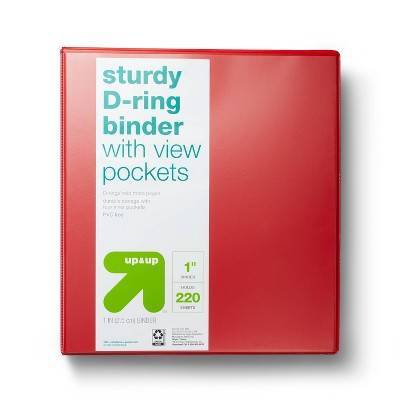 up&up 3 Ring Binder, Red