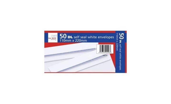 Envelopes White 110 X 220mm 50s (124000)