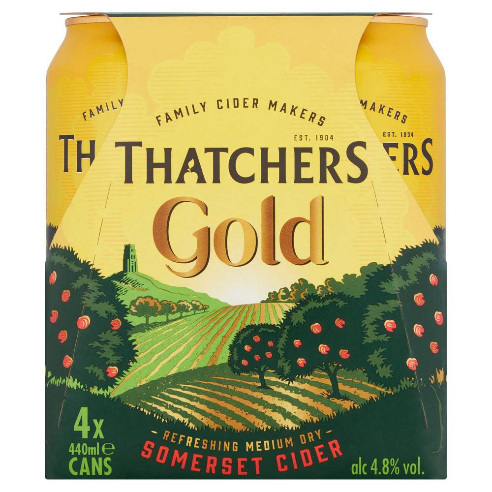 SAVE £1.00 Thatchers Gold Cider 4x440ml