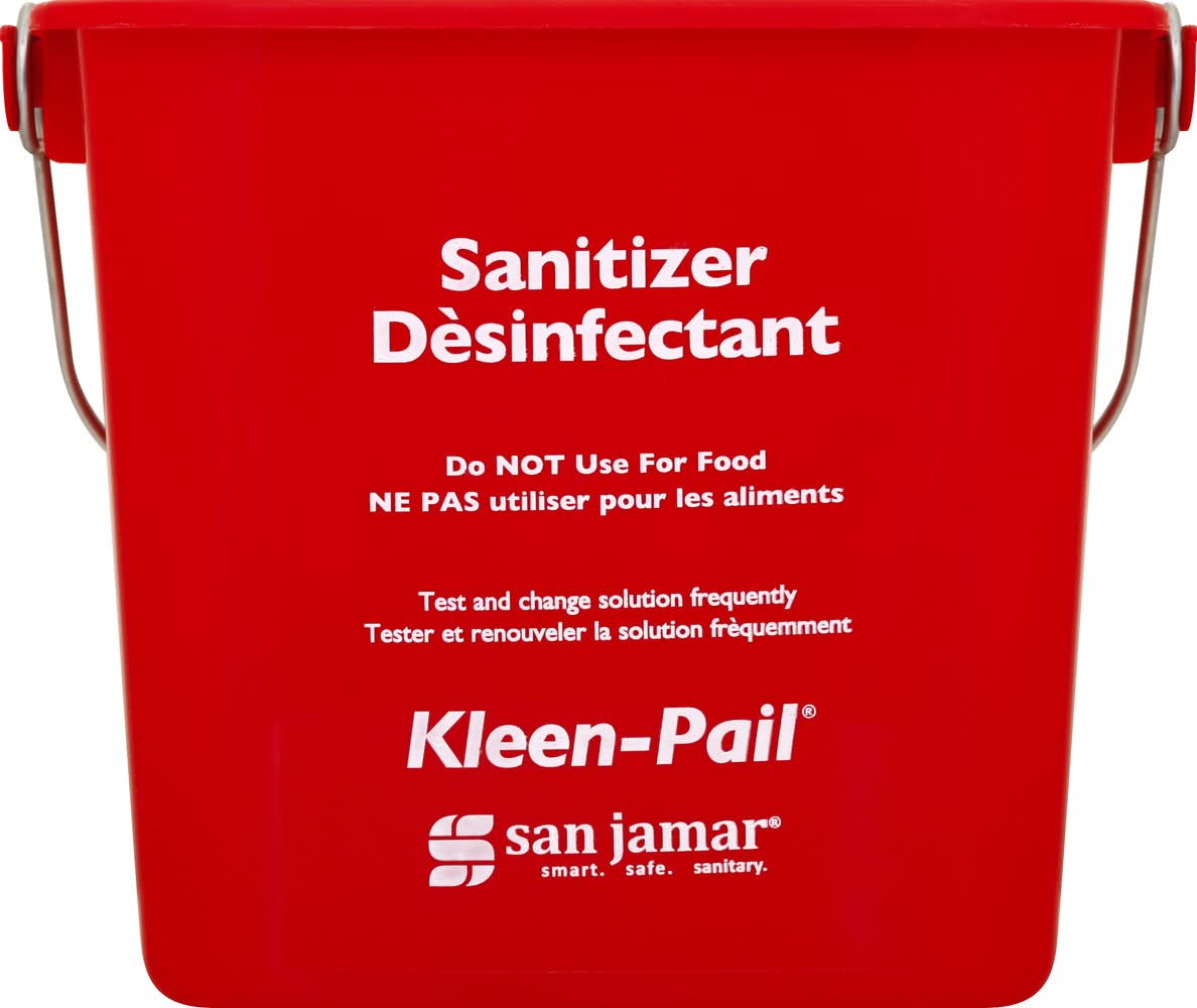 San Jamar 6 Quarts Plastic Red Kleen-Pail (8.9 oz)