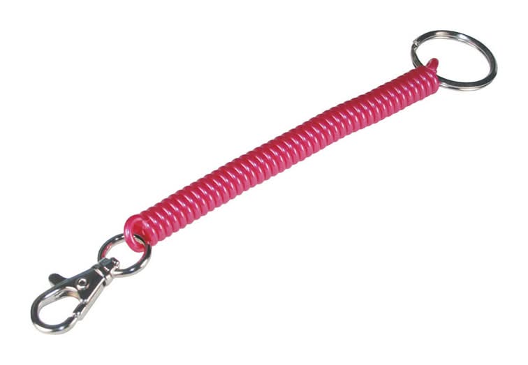 Hillman Metal/Plastic Assorted Coil Keychain With Snap