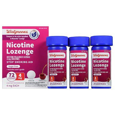 Walgreens Nicotine Lozenges 4 mg, Cherry (72 ct)